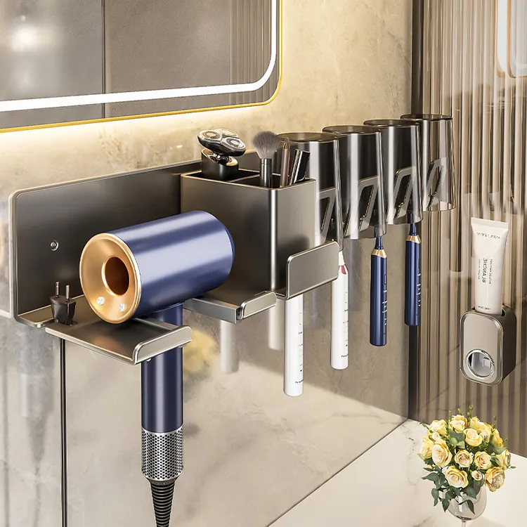 牙刷置物架免打孔壁挂式卫生间漱口杯刷牙杯收纳电动牙刷牙膏架子
