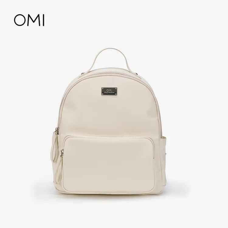 OMI/欧米简约百搭纯色系背包大容量轻便多用双肩包