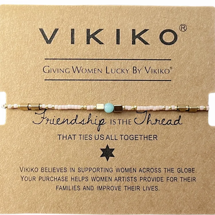 VIKIKO 非金属布艺手链 【财富好运】甜美小众细手链女学生闺蜜七夕