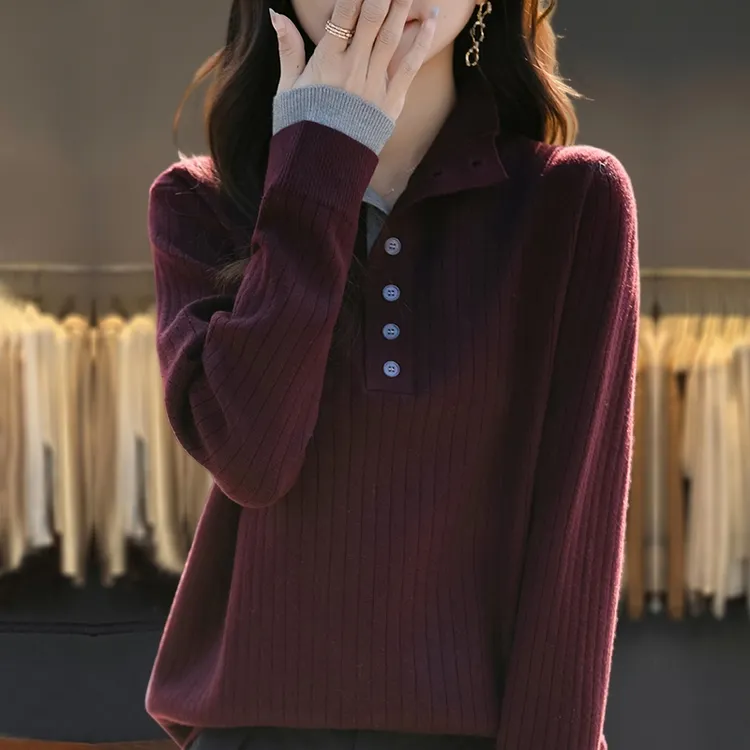 微胖mm秋冬大码翻领女士毛衣2024新款洋气爆款内搭针织打底羊毛衫