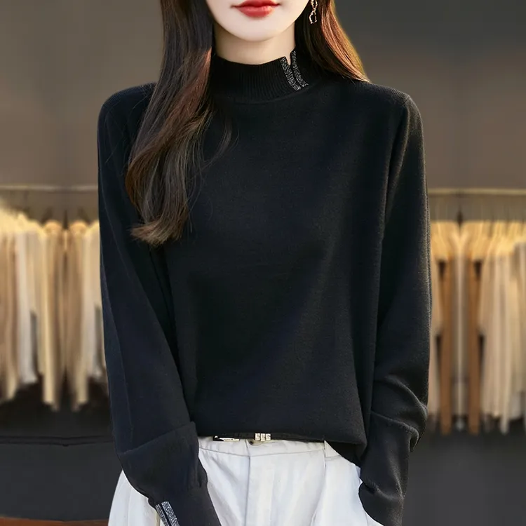 胖mm秋冬高端大码半高领毛衣女2025新款内搭可外穿针织打底羊毛衫
