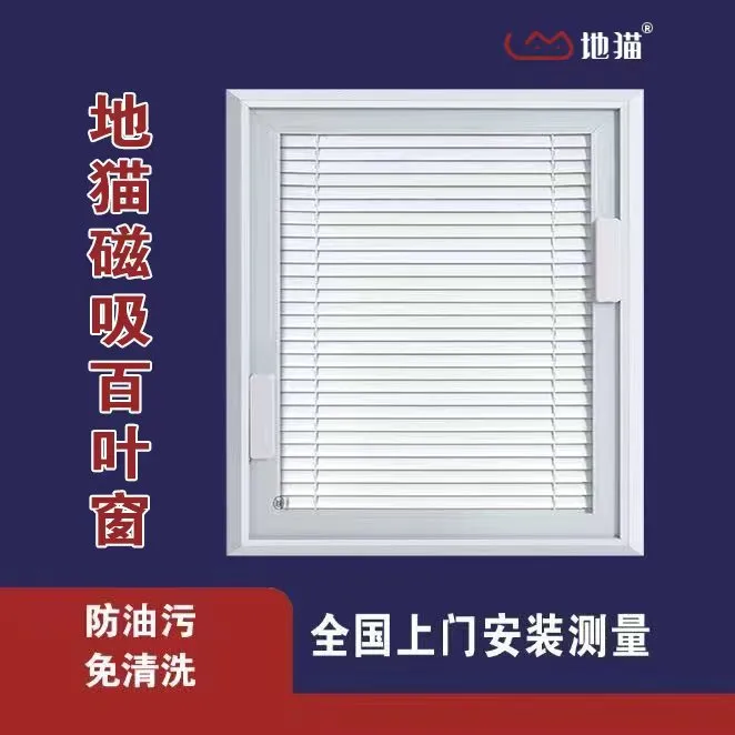 地猫磁吸百叶窗 百叶窗帘 磁吸百叶 电动百叶时尚遮阳百叶新型