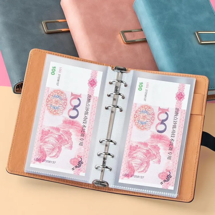 保护册大容量人民币收集册现金收纳册钱钞收藏册钞票皮革册钱币册