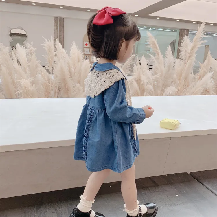 女童2025春秋装新款女宝宝牛仔公主裙小童牛仔儿童连衣裙童装裙子