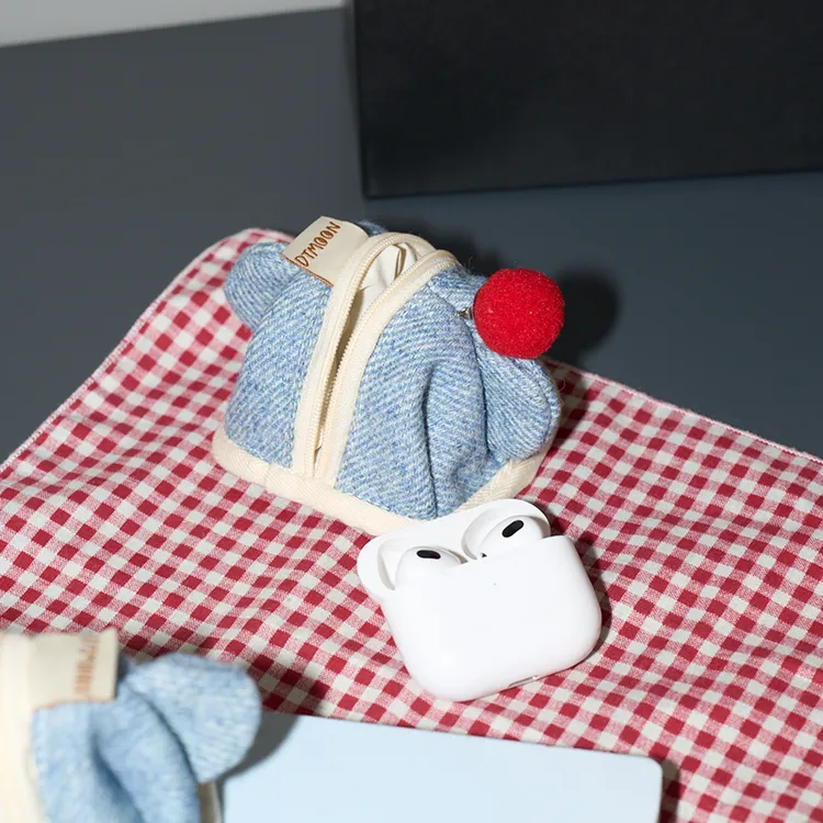 DTMOON夏季迷你蓝牙耳机包保护套背包挂件可爱通勤编织零钱收纳包