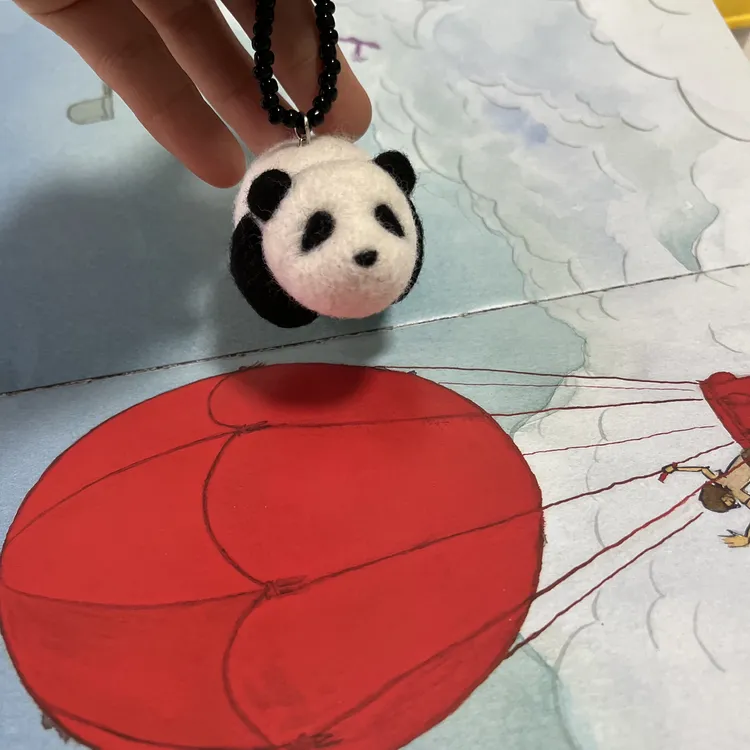 成品手工羊毛毡小熊猫挂件钥匙扣 包包挂件