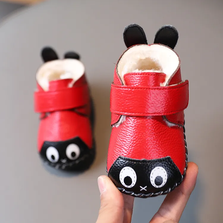 女宝宝鞋子加绒婴儿鞋冬季加厚保暖0一1岁学步鞋防滑宝宝棉鞋年货