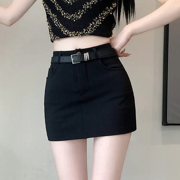 黑色辣妹半身裙女2025夏秋新款一步裙短裙子高腰紧身性感包臀短裙