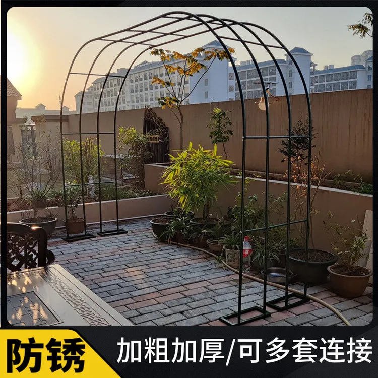 加粗月季拱门花架爬藤架发货庭院葡萄架子铁线莲黄瓜蔷薇花架拱门