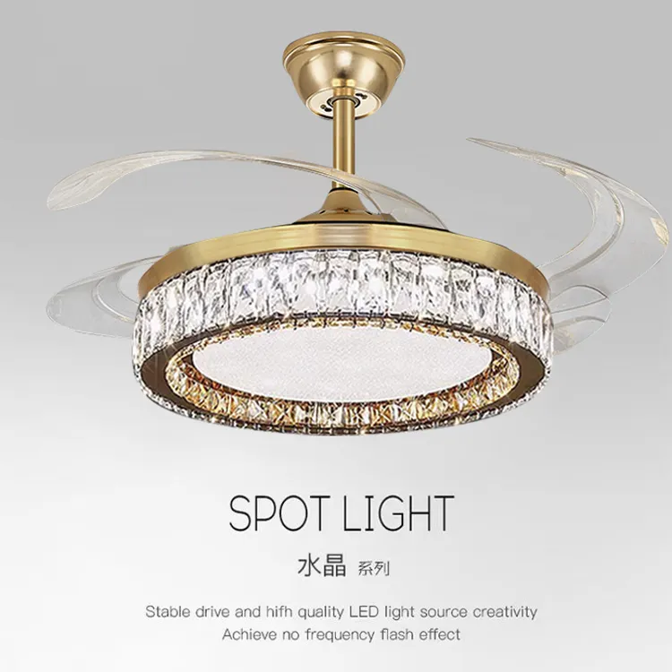 (包安装)智能语音声控led吸顶灯2025新款餐厅灯水晶风扇灯卧室灯