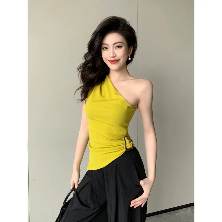 JIJINQI夏季显瘦设计感背心上衣2024新款性感辣妹背心JC05SZYR097
