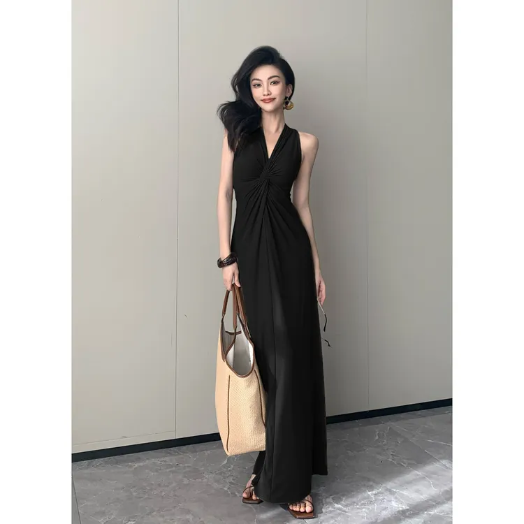 JIJINQI气质显瘦小众无袖连衣裙2024新款性感连衣裙 JC06LZPT160