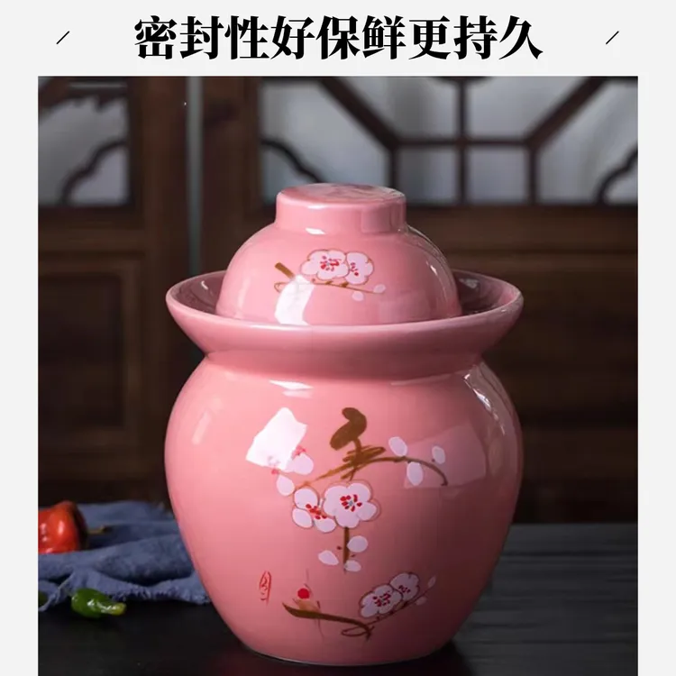 景德镇陶瓷泡菜坛子密封双盖带盖大号家用物罐腌菜腌肉泡酒泡菜缸