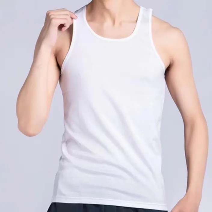 07白背心男士舒适速干透气男款运动夏季弹力户外白色休闲时尚男式