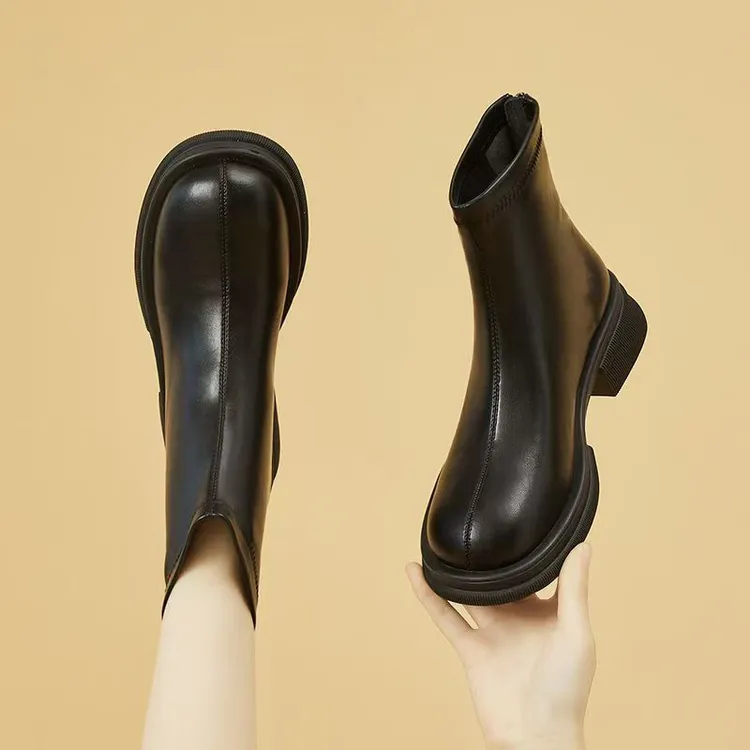 秋冬短靴女加绒靴子2025新款切尔西靴英伦风显瘦瘦靴加绒马丁靴女