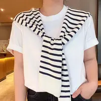 夏季薄款针织条纹披肩外搭高级感办公室空调房护颈搭肩领巾围巾女