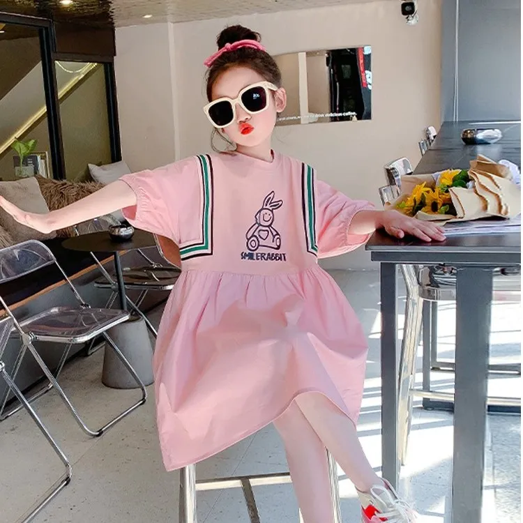 女童夏装连衣裙夏季儿童裙子2023新款洋气时髦网红大童装女孩衣服