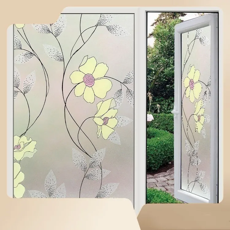 自粘磨砂玻璃贴纸卫生间透光不透明窗户阳台遮光窗花纸D8