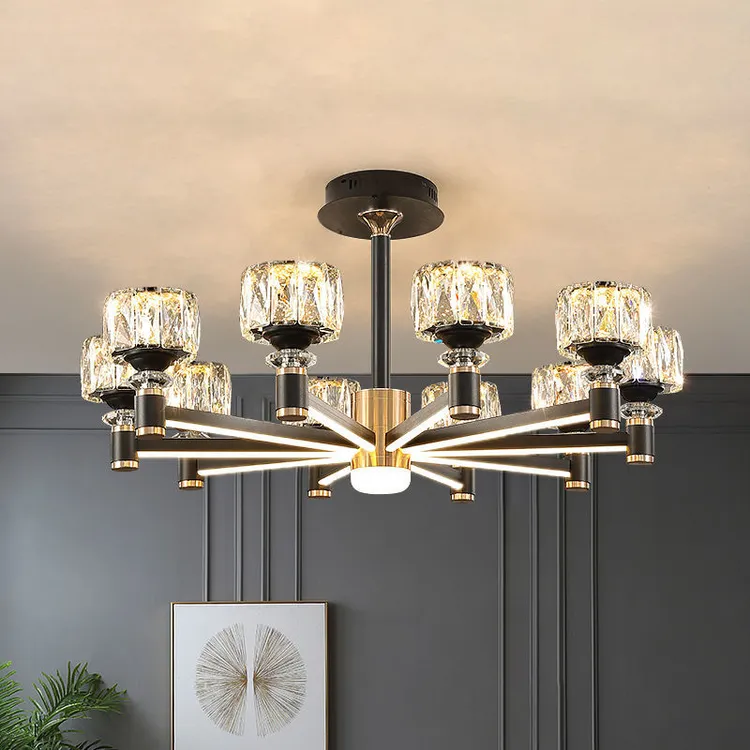 2024大厅轻奢水晶吊灯上档次2023年新款简约主灯具套餐家用