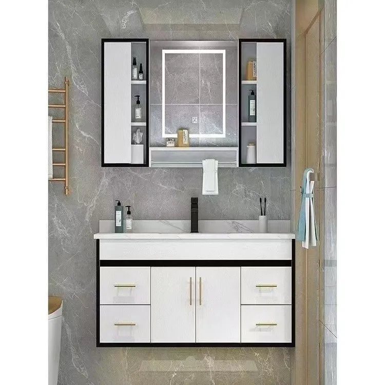 2024新款陶瓷一体盆智能镜卫浴柜吊柜洗手盆柜卫生间洗脸盆柜组合