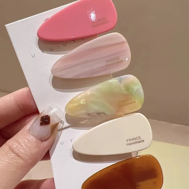 一对装~甜美韩系少女心发夹侧边发卡刘海鸭嘴夹发饰品粉色前额夹