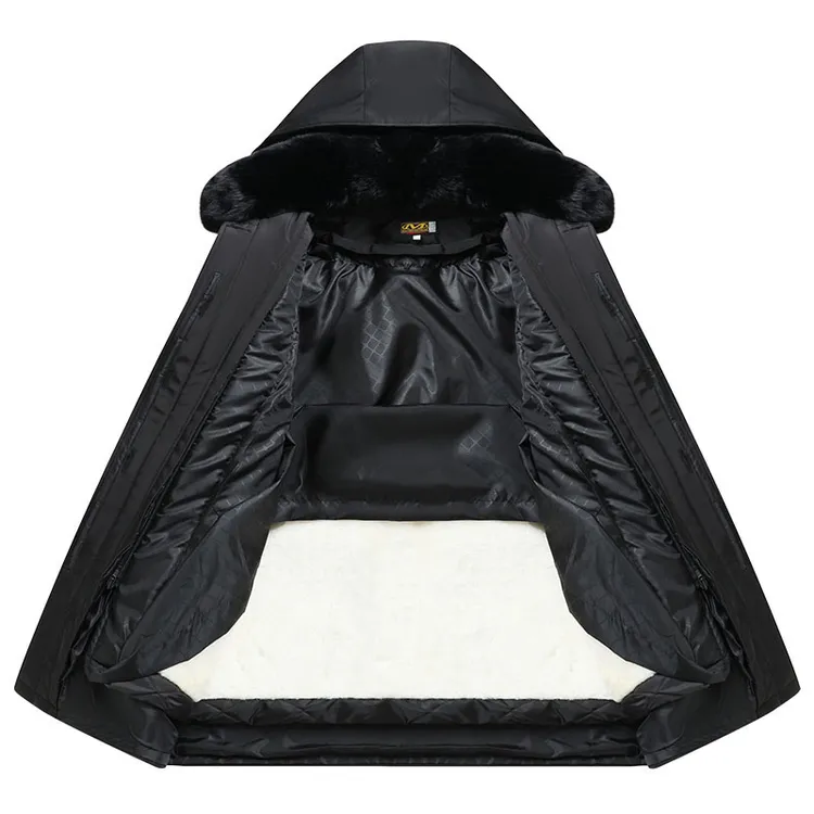 羊皮袄男装棉衣中老年中老年上装棉袄爸爸大衣加绒加厚款羊皮外套