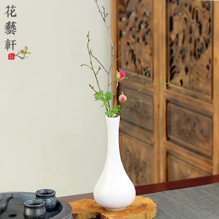 中式简约花瓶陶瓷花器水培单支花艺禅意摆件装饰客厅书房餐桌摆饰