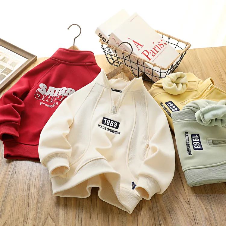 男孩加绒卫衣童装保暖上衣中大童套头衫新款儿童衣服洋气打底衫