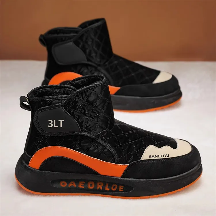 2025冬季特大码男鞋45加绒保暖雪地靴46高帮加厚棉鞋47御寒男靴48