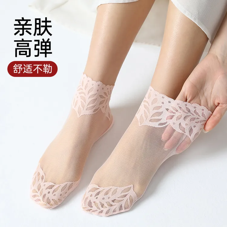 夏季百搭袜子中筒女袜棉底吸汗透气防滑船袜不掉脚跟防滑女