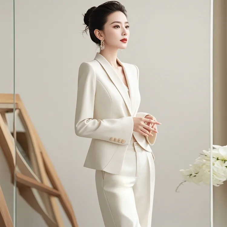 春秋搭配一整套干练气质女装高级感小香风气质女神范纯色西装套装