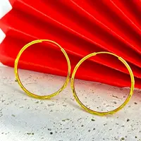 铜合金耳饰 金色耳环 【四公分】车花菱形面金色耳环【平替好物】18号