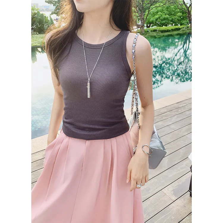 【现货】美洋MEIYANG 清补凉圆领背心 自带胸垫~百搭弹力无袖上衣