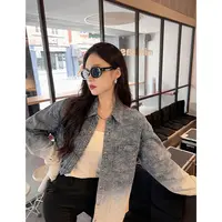【现货】美洋MEIYANG 云上花海牛仔衬衫立体提花渐变重工水洗衬衣