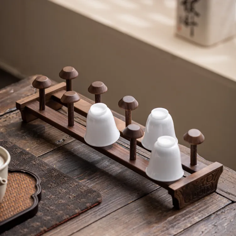 胡桃木实木杯架子沥水茶杯架茶具架功夫茶具配件家用办公室泡茶
