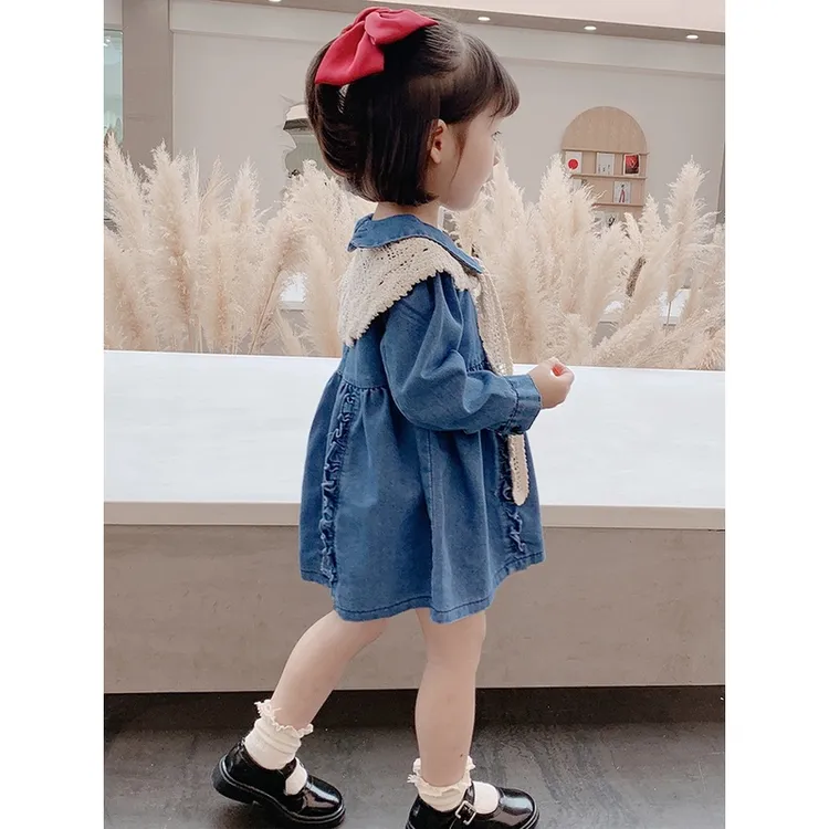 女童2025春秋装新款女宝宝牛仔公主裙小童牛仔儿童连衣裙童装裙子