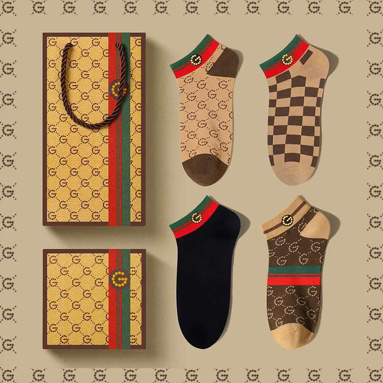 正品GDAD男士短袜个性棉质短筒袜潮流男袜防臭船袜子新款高档礼盒