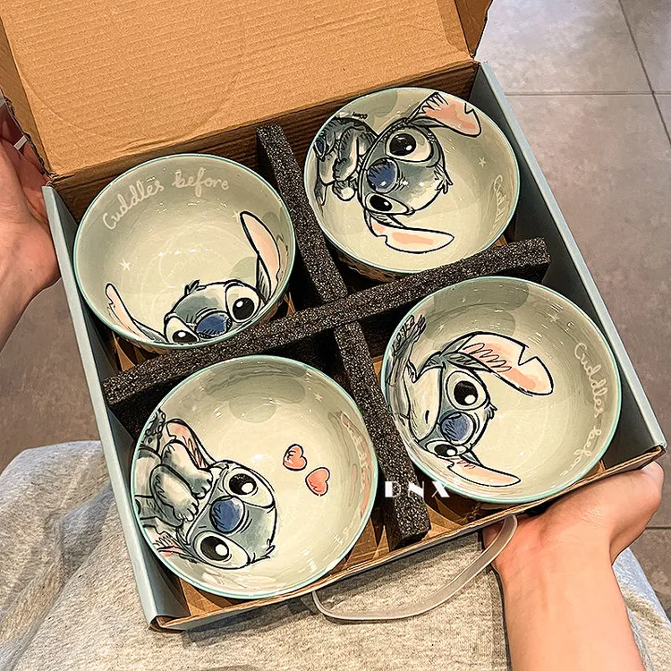 史迪仔陶瓷碗餐具新款高颜值情侣家用可爱饭碗汤碗耐高温碗礼盒装