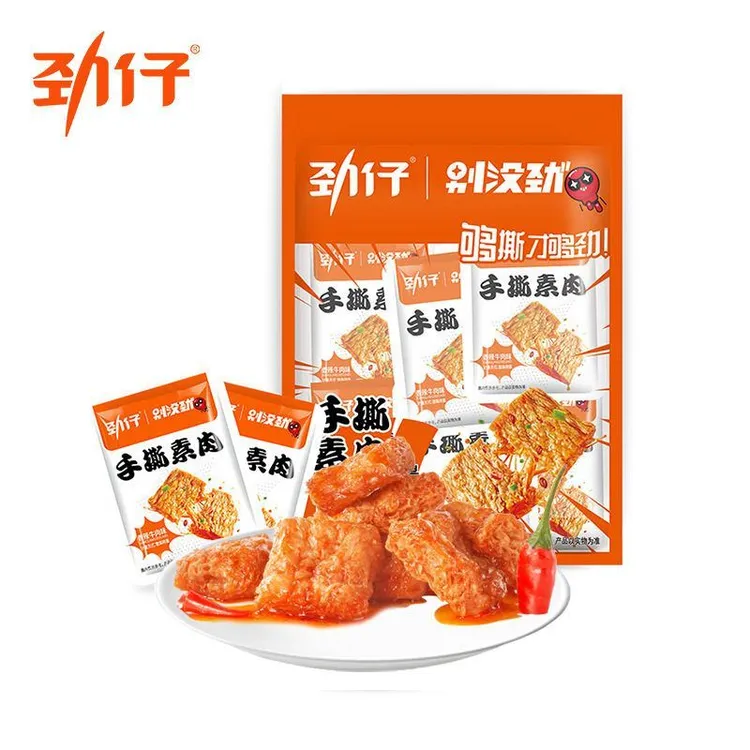 劲仔手撕素肉烤素牛排9g*20包卷素肉豆干辣条香辣麻辣解馋小零食