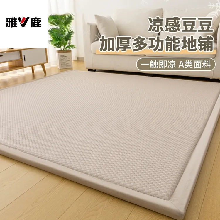 V/雅鹿冰豆豆冰丝凉席软垫加厚软垫打地铺睡垫神器榻榻米垫子地垫
