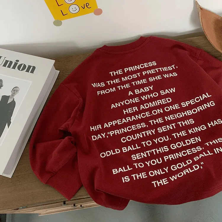 男童港风潮酷痞帅秋装长袖T恤儿童新款字母洋气百搭圆领上衣复古