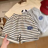 型超好~高品质百搭男女童休闲条纹五分裤夏装宝宝夏季运动裤子潮