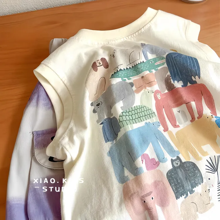 男童休闲背心夏季新款男宝韩版卡通百搭无袖上衣宝宝网红夏装洋气