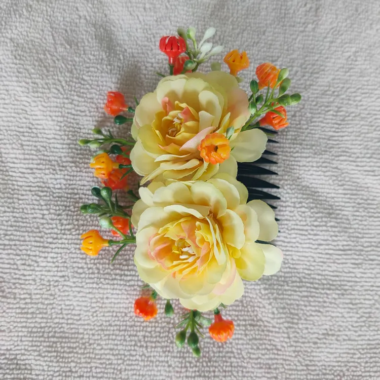 小黄花头饰花，三款可选，傣族少女民族风赶摆聚会美妆装扮头饰花