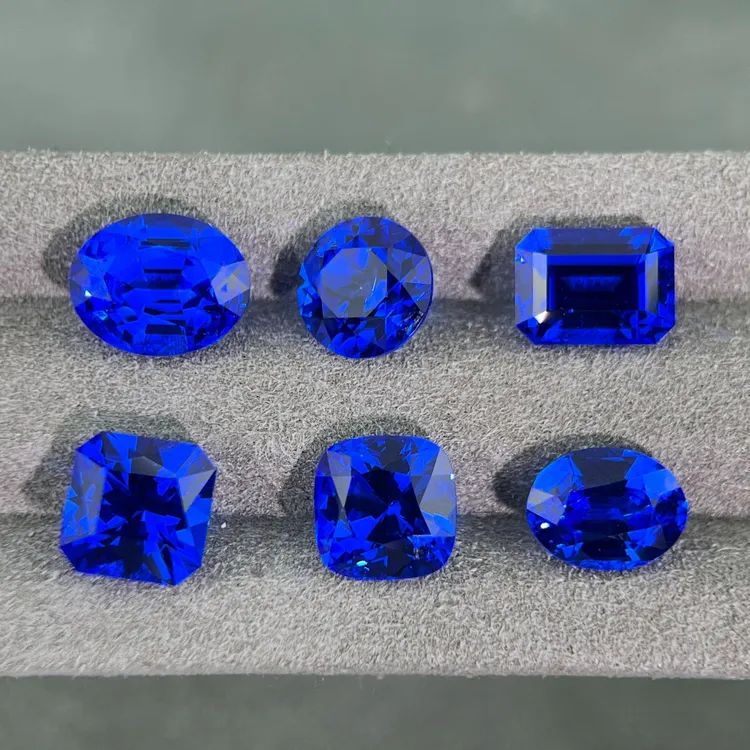 合成尖晶石实验室培育彩色宝石高精切钴尖晶石蓝小妖蓝色珠宝裸石