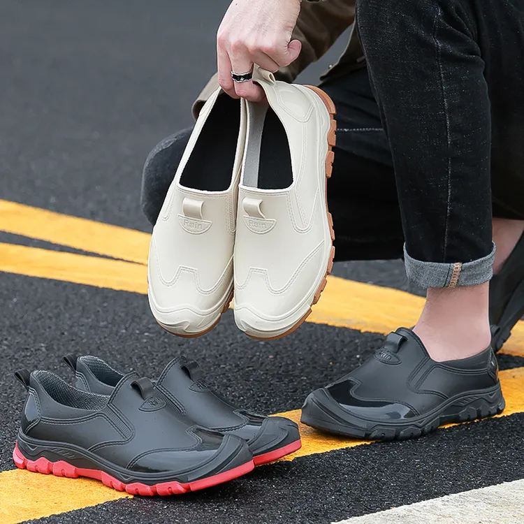 时尚加厚耐穿雨鞋男款低帮外出游玩防水鞋防滑厨房钓鱼鞋胶鞋水靴