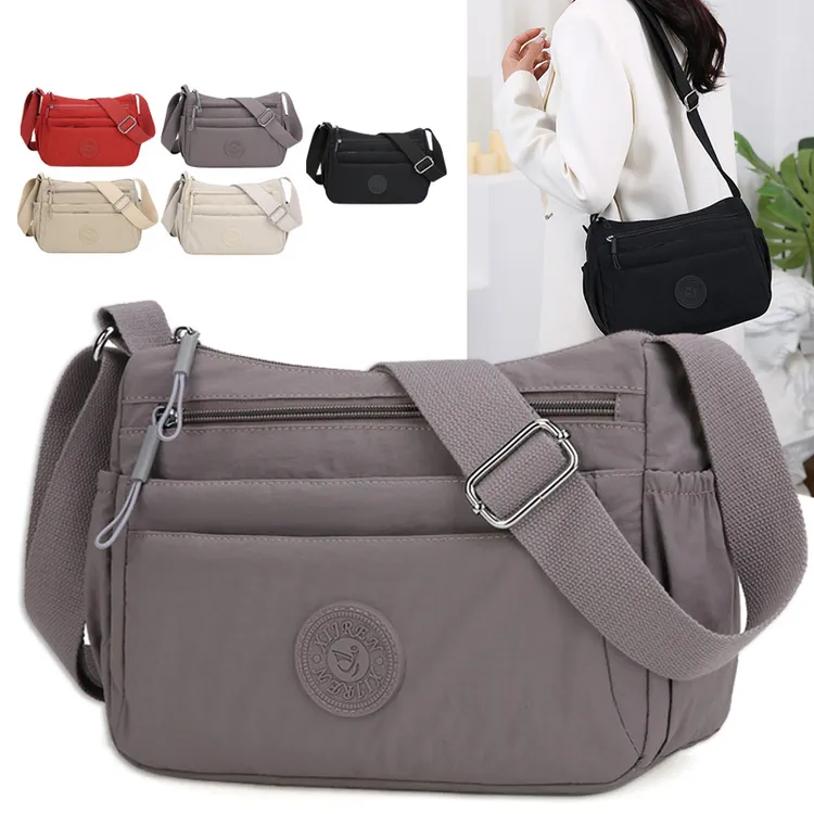 多隔层妈咪包（带夹层）2024秋冬新款斜挎包轻便大容量单肩包