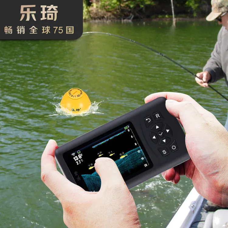 乐琦声纳探鱼器2025新款充电可防水水深水温声呐探测鱼器