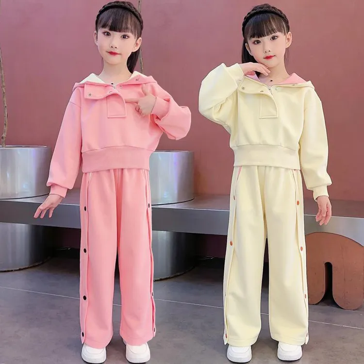 女童套装2025春秋新款女孩运动两件套中大童网红洋气时尚流浪丹宁