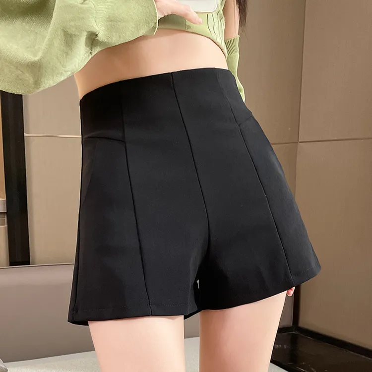 大码新款西转短裤女胖MM韩版百搭气质阔腿裤高腰宽松a字休闲短裤